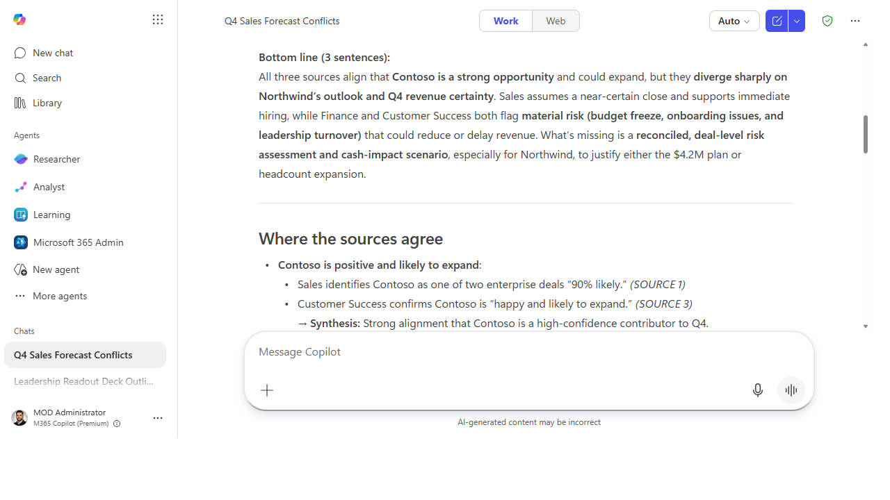 The brief leading with a three-sentence bottom line and where the sources agree