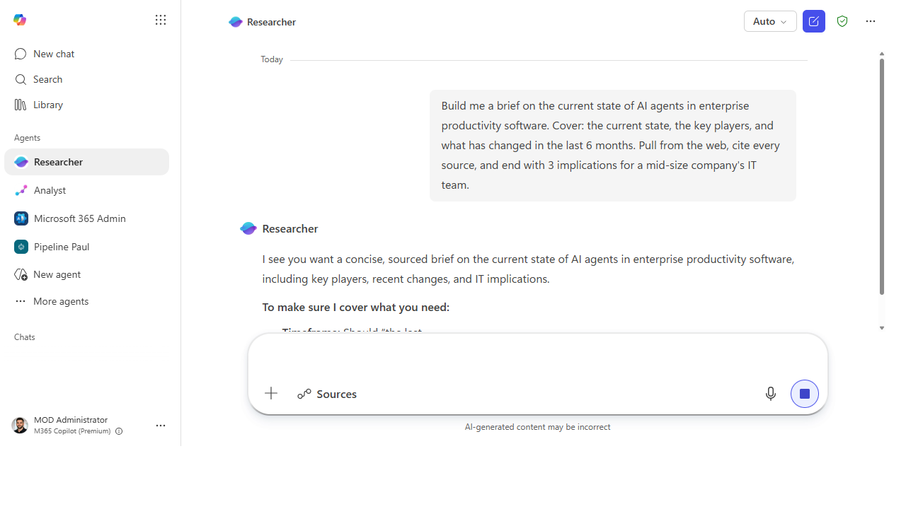 Researcher asking clarifying scoping questions